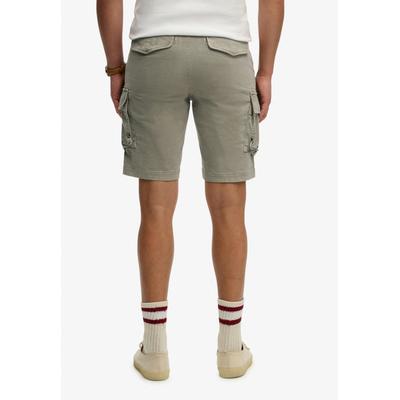 Cargobermudas SUPERDRY "CORE CARGO SHORT", Herren, Gr. 28, N-Gr, beige (light khaki grün), Web, Obermaterial: 98% Baumwolle, 2% Elasthan, unifarben, straight fit knielang, Hosen, Straight Fit, mit Reißverschluss und 1-Knopf-Verschluss, knielang