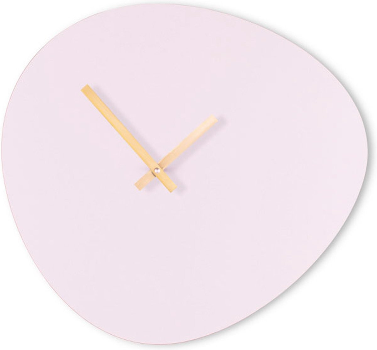 KLOQ Wandklok Pebble Lila met Gouden Wijzers
