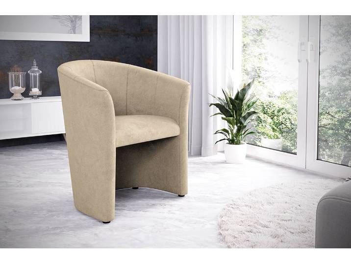 Cocktailsessel Sinclair Beige Microfaser Enza 66 x 75 x 56cm
