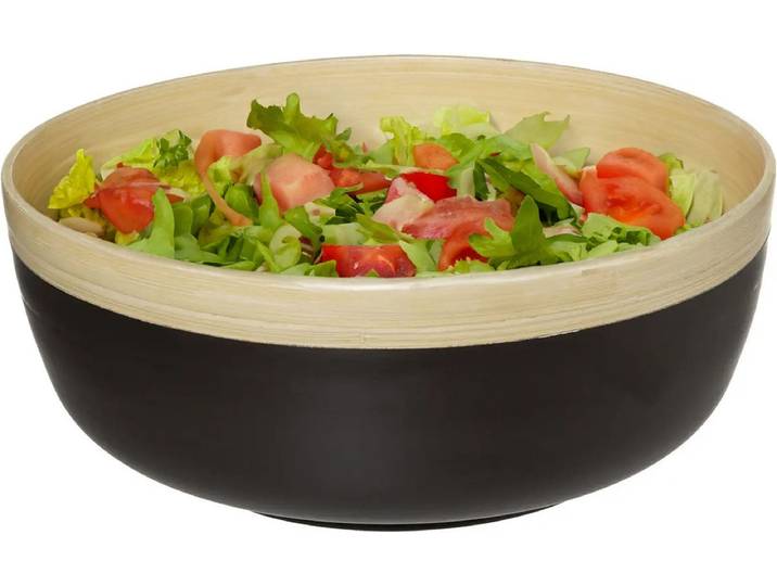 Secret de Gourmet Slakom - voedsel serveerschaal - bamboe - D30 - H12 cm - keuken