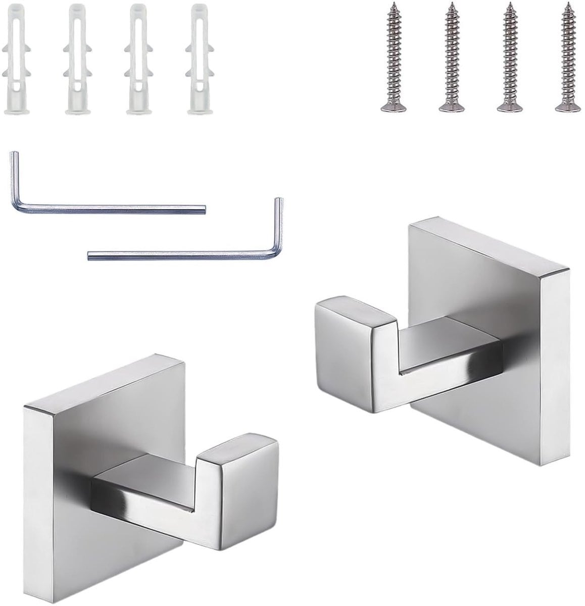 Solidchoice - 2 stuks RVS handdoekhaken voor wandmontage