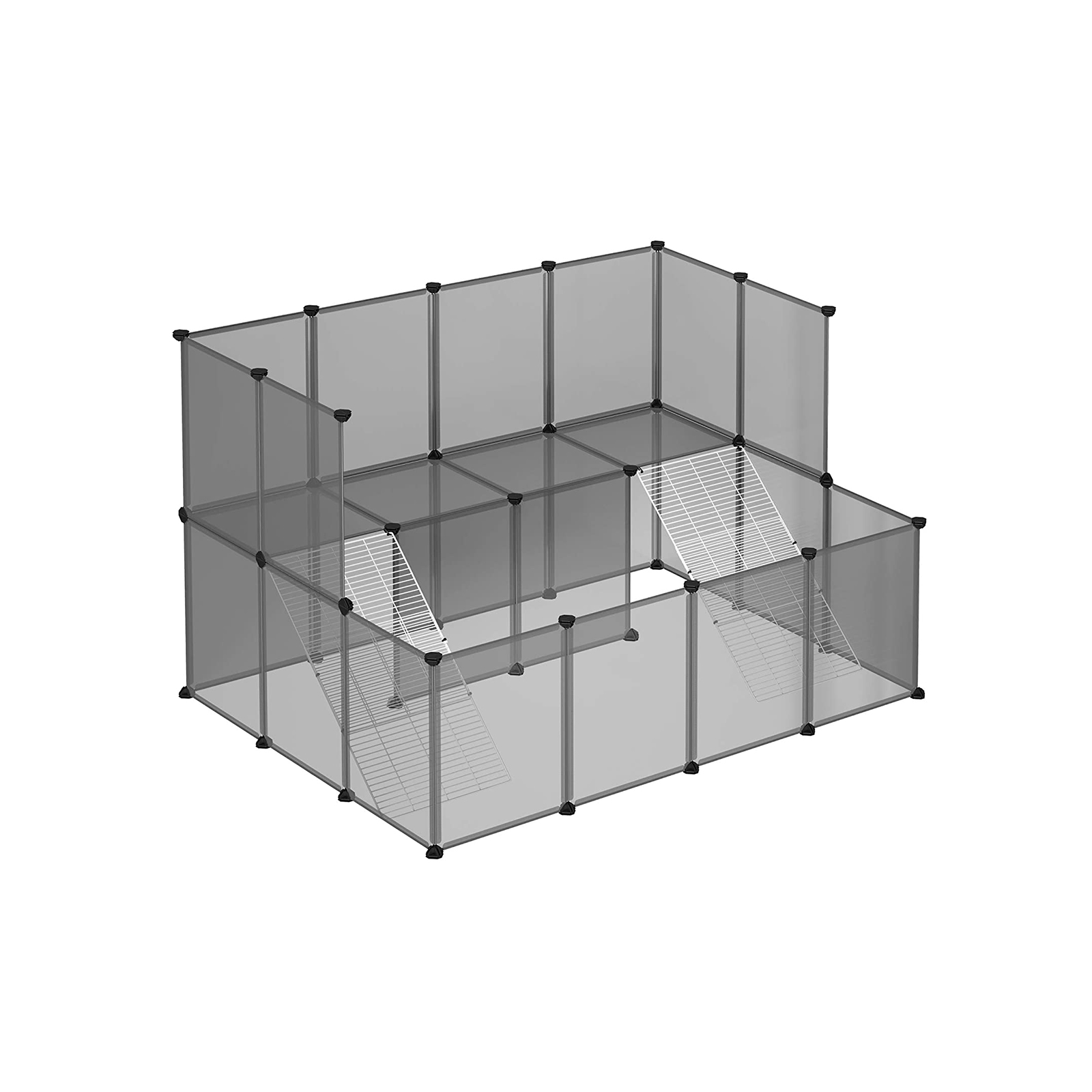 SONGMICS Haustierkäfig aus Kunststoff Grau LPC004G01
