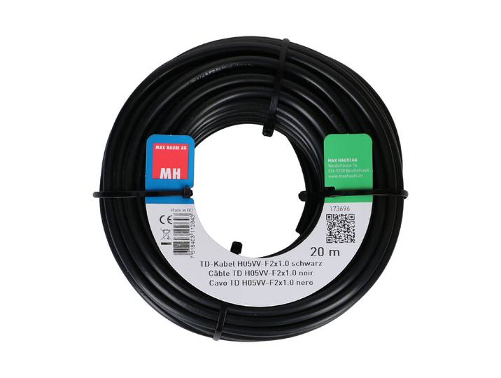 Max Hauri AG TD-Kabel H05Vv-F2X1.0 20m schwarz