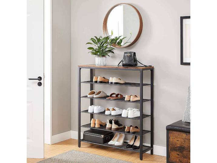 Schuhregal Bettyhill 100 x 110 x 30cm Braun