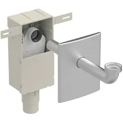 Geberit UP-Geruchsverschluss 151121001 d= 50/56mm, Wandeinbaukasten und Fertigbauset, horizontal, Edelstahl