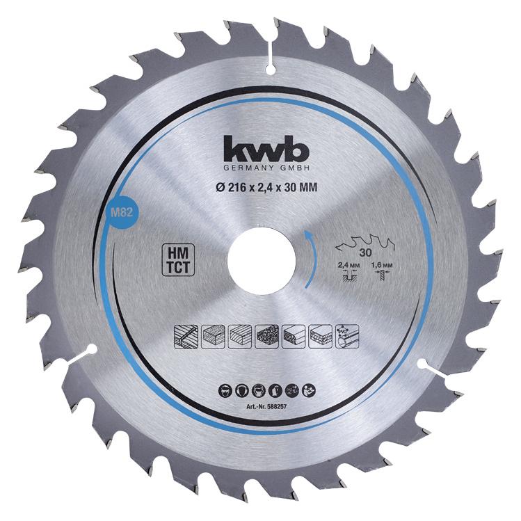 kwb Kreissägeblatt HM Mittel Ø 216x30 Z30 (588257)