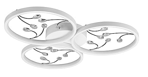 Trio Leuchten Groovy Plafondlamp Wit met LED, Dimbaar, Ø: 62,0 cm, H: 6,0 cm