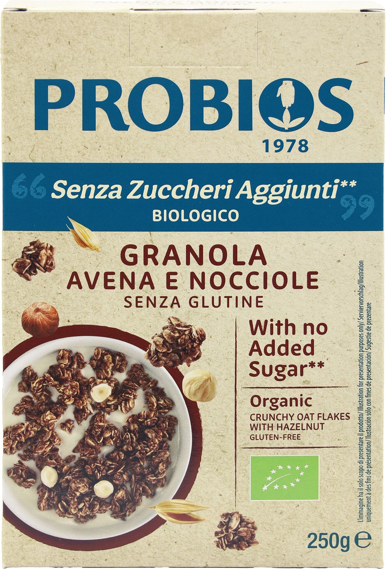 PROBIOS Granola Di Avena E Nocciole Senza Zuccheri Aggiunti 250 G 
