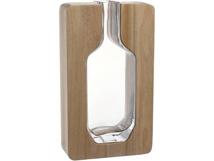LEONARDO HOME AUTENTICO 039988 Vase Objet\, 1 pièce\, Design Naturel\, Aspect élégant grâce aux éléments en Bois\, Vase Rustique pour Fleurs\, décoration intemporelle\, Hauteur 30 cm\, Multicolore