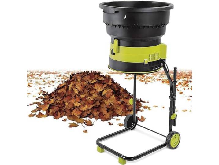 XueFulxion Laubhäcksler Mit Rädern Und Aufbewahrungstasche,Elektrischer Mulcher Ohne Messer,Komposthäcksler,Laubzerkleinerer,54 cm Breiter Trichter Für Kiefernnadeln Nopowercord 20mxpowercord