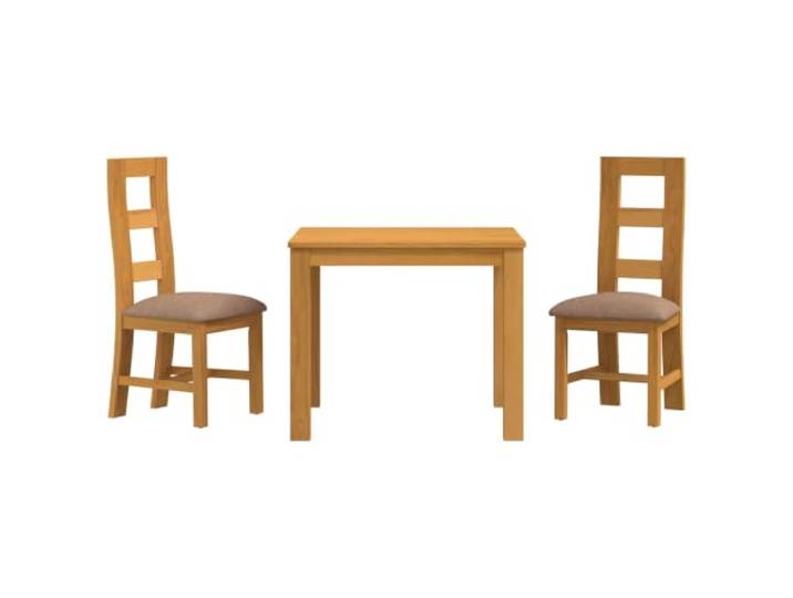 Makastle Essgruppe 3-TLG. Massivholz Eiche 90x90x75 cm