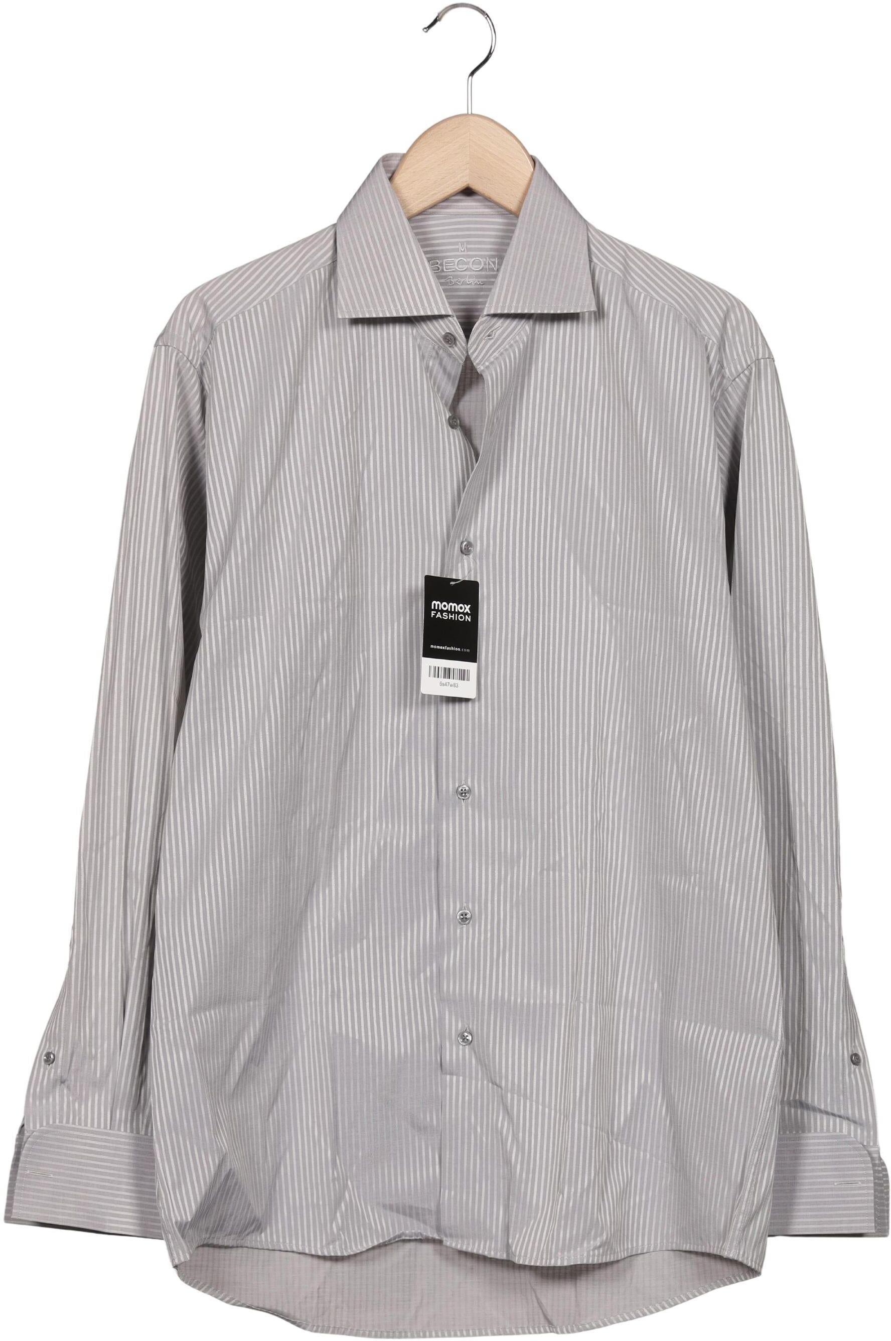 Becon Berlin Herren Hemd, Grau, Gr. M, Baumwolle - Second Hand