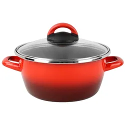 Magefesa Sfumatto Rosso - Auflaufform Ø28cm mit rotem Glasdeckel