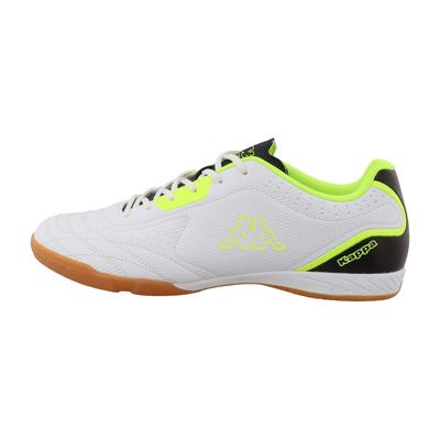 Fußballschuh KAPPA "WALEAH", Herren, Gr. 46, weiß (weiß, neon gelb), Synthetik, Schuhe Fußballschuh, für Halle und Straße