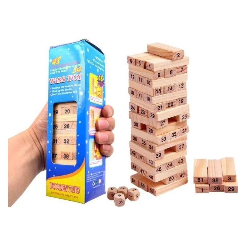 Macyszyn Toys Turm aus Holzklötzen 54 Stück (54612084)
