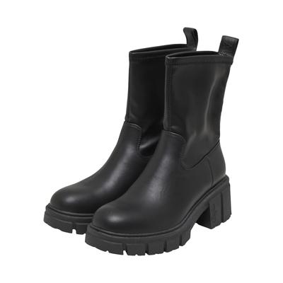 Stiefel BUFFALO "Buffalo ZORA SOCK BOOTIE - VEGAN NAPPA", Damen, Gr. 37, schwarz, Polyurethan, unifarben, Schuhe Stiefel