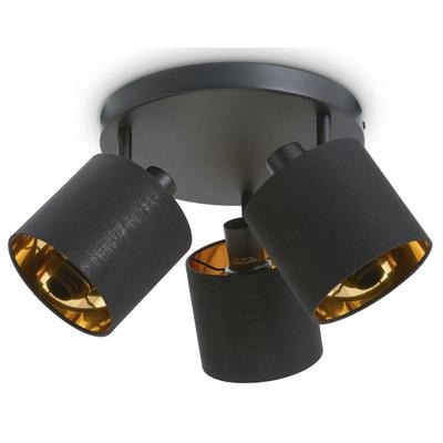 PACO HOME Deckenleuchte "ANIKA", schwarz (schwarz, gold), 3, Ø 12cm H: 19cm, Leuchten, auch als Wandleuchte einsetzbar, Deckenstrahler