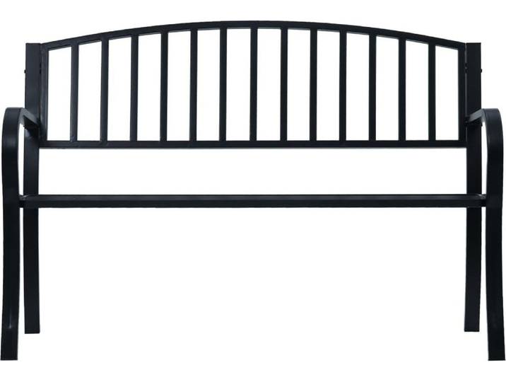 vidaXL Gartenbank Schwarz 120 cm Stahl