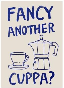 Uplifted Finds Surreal Coffee Diver Canvas Poster   Trendy Kitchen Gallery Wall Art 3 30 X 42 Cm Unframed