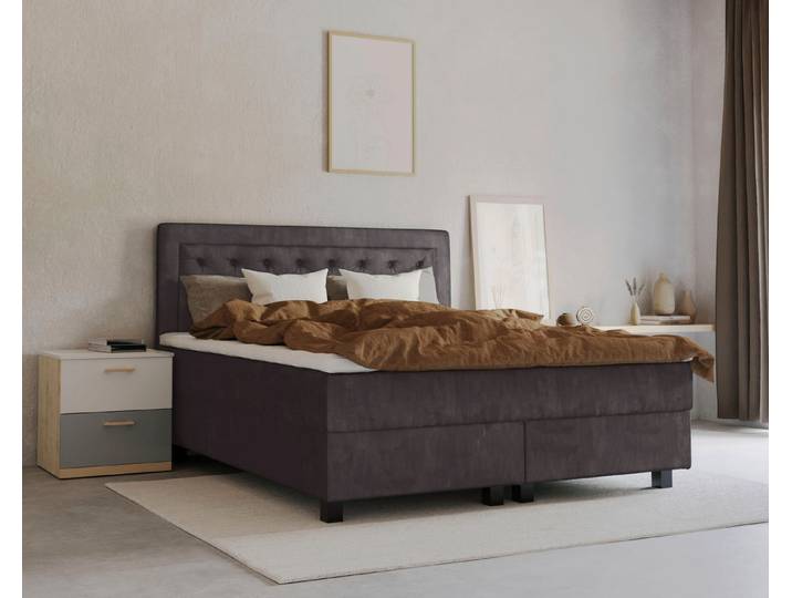 Home affaire Boxspringbett Jeanne, inkl. Topper mit Taschen-Federkernmatratze