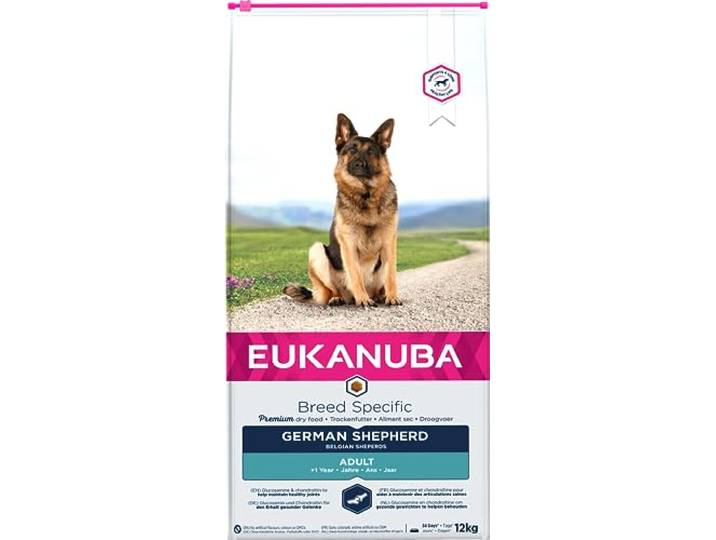 EUKANUBA Breed Specific - droog premium hondenvoer met kip voor volwassen honden optimaal afgestemd op de behoeften van Duitse herders, 12 kg