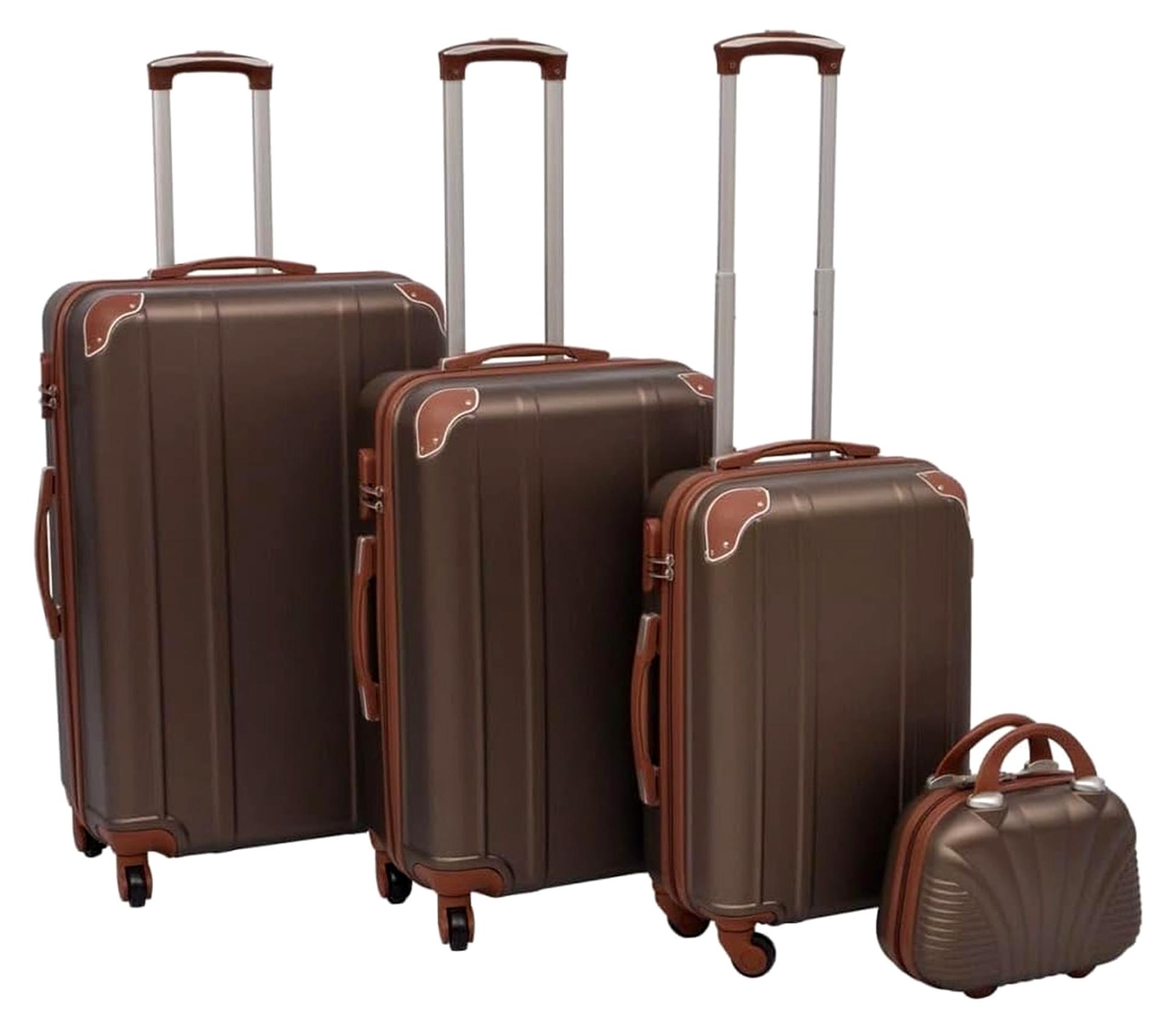 Vierteiliger Koffer-Trolley in Kaffeebraun