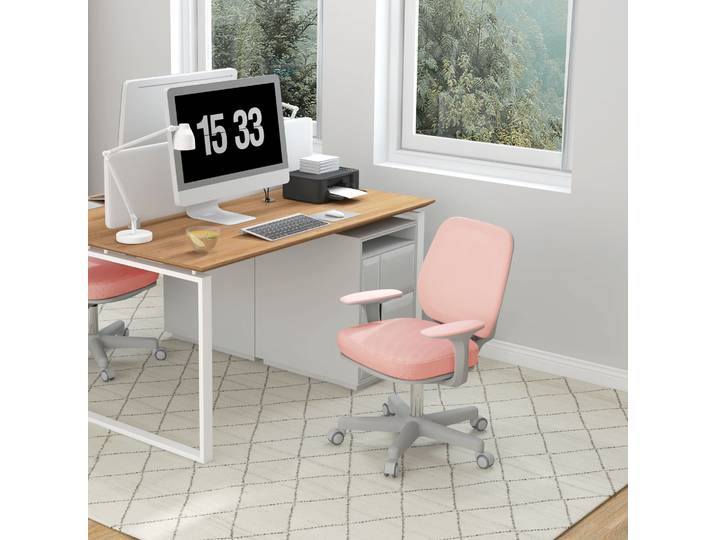 Vinsetto Chaise Bureau Ergonomique Réglable Inclinable Rose