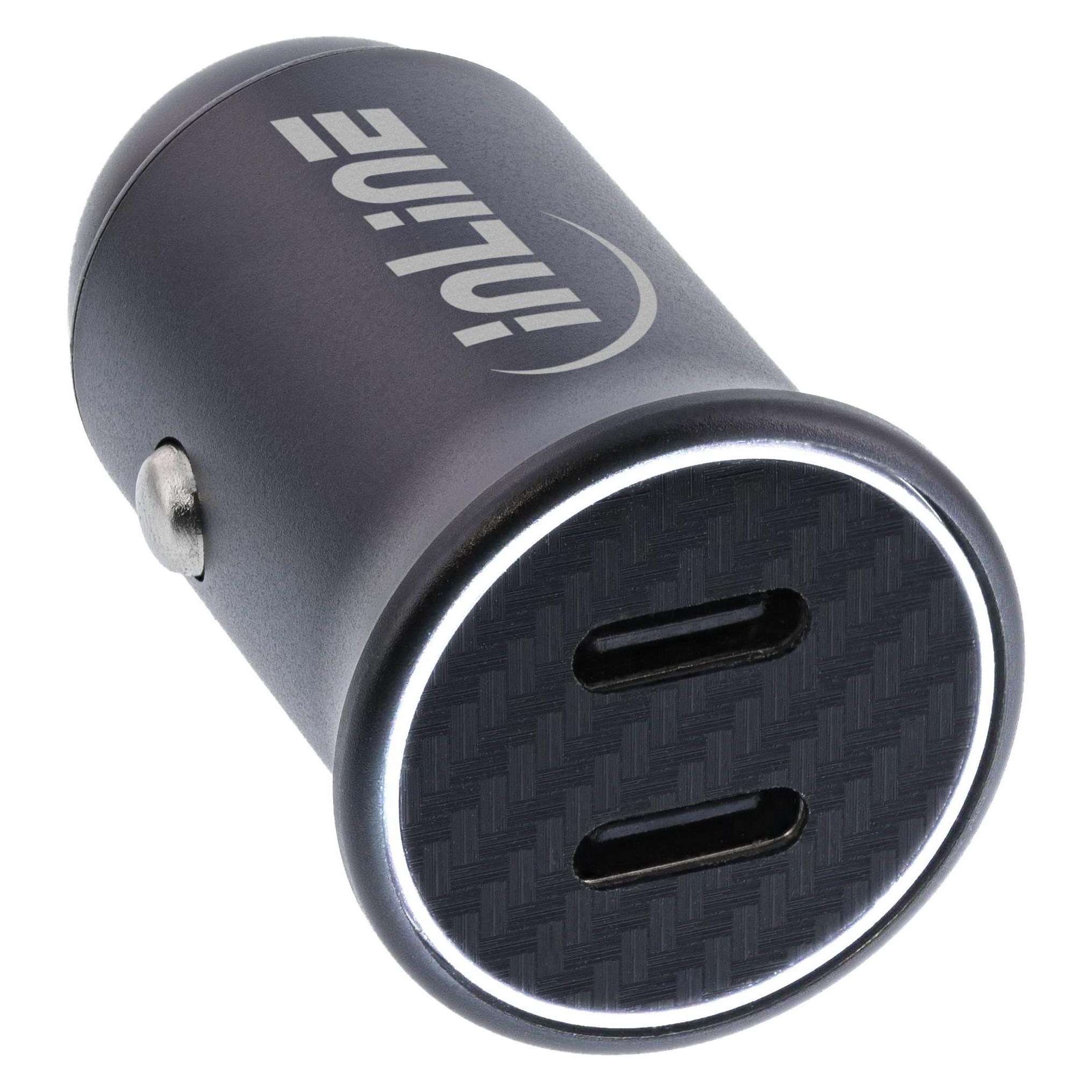 InLine USB KFZ Stromadapter Power Delivery, 2x USB Typ-C, schwarz (31502Y)