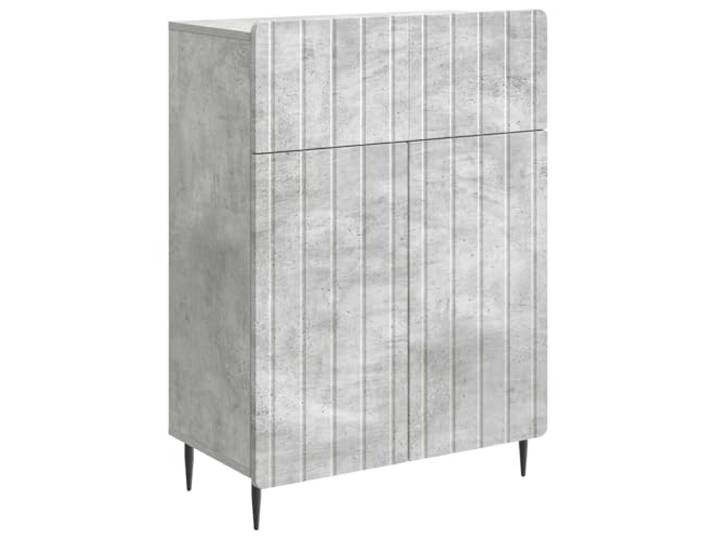 GHVBNMF Sideboard Betongrau 66x34,5x92 cm Kommode mit Schublade Schlanker Anrichte-Schrank in Betongrau mit Schwenktüren und Eisenbeinen für Wohnzimmer oder Essbereich.