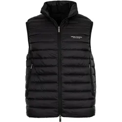 A|X ARMANI EXCHANGE Herren Daunenweste - ärmellose Steppjacke, Zipper, uni Schwarz / M