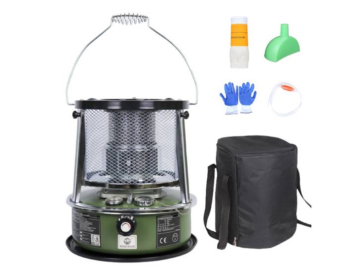 Chauffage à convection de kérosène de camping, portable, espace, haute température, degré, verre, tendance, ney, avec sac de rangement