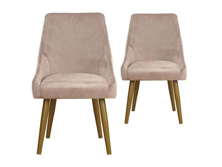 Lot de 2 fauteuils de table velours taupe