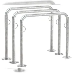Fahrrad Anlehnbügel Trust 21 | 3er Pack | Fahrradständer für 2 Fahrräder zum Aufdübeln | 1000mm | mit Ringösen
