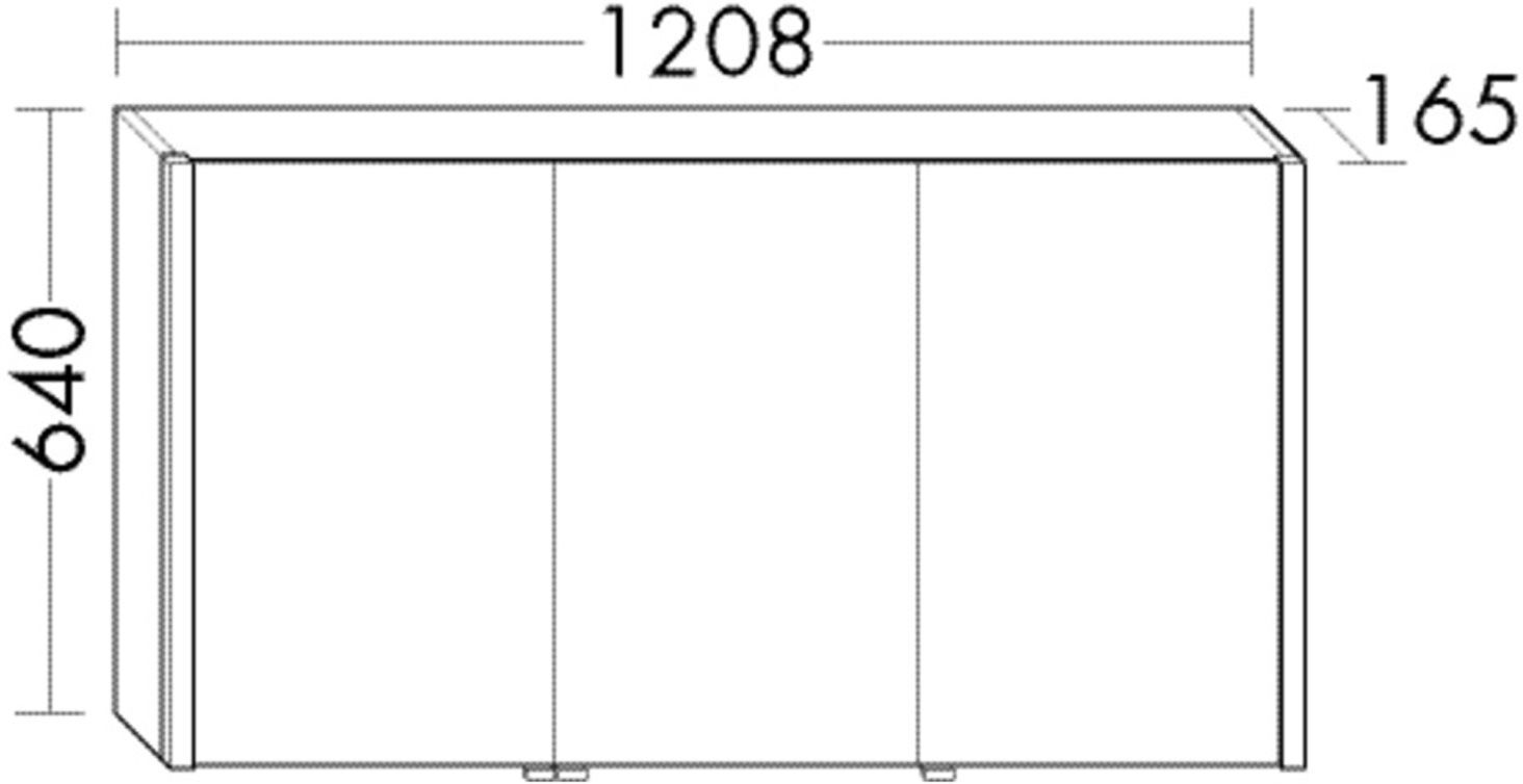 burgbad SYS30 Spiegelschrank 120 x 64 cm mit Vertikaler LED-Beleuchtung