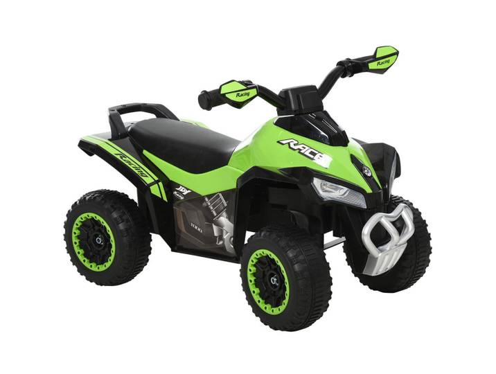 Homcom Rutschauto Kinder Tretauto Kinderauto mit Füßen rutschen Licht Musik Grün, Metall, 5x38x67 cm, unisex, Spielzeug, Kinderfahrzeuge