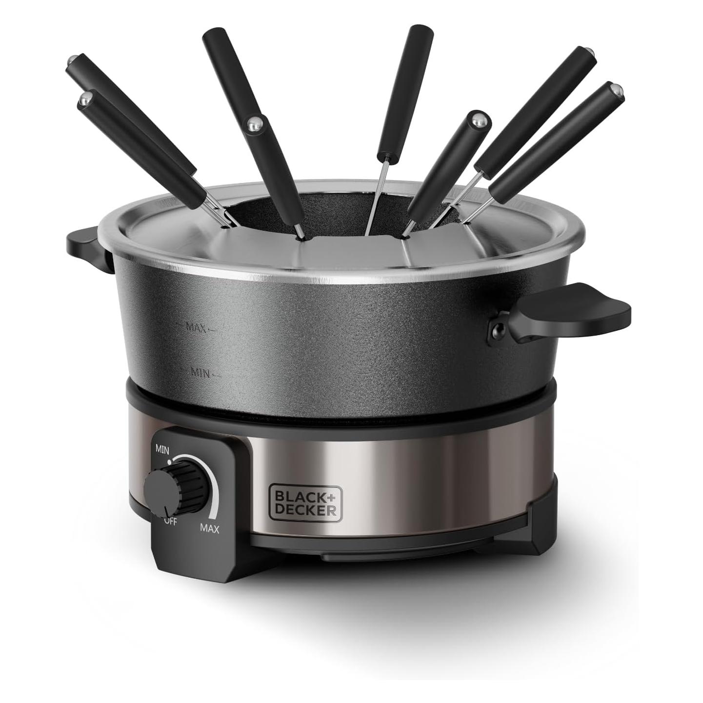 Black & Decker BLACK+DECKER Fondue Maker (Fondue Bourguignonne, Fondue Chinoise, Käsefondue, Schokoladenfondue) (ES9680210B)