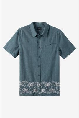 O'Neill s Palm Banded Woven Shirt in Dark Slate, Size Large
