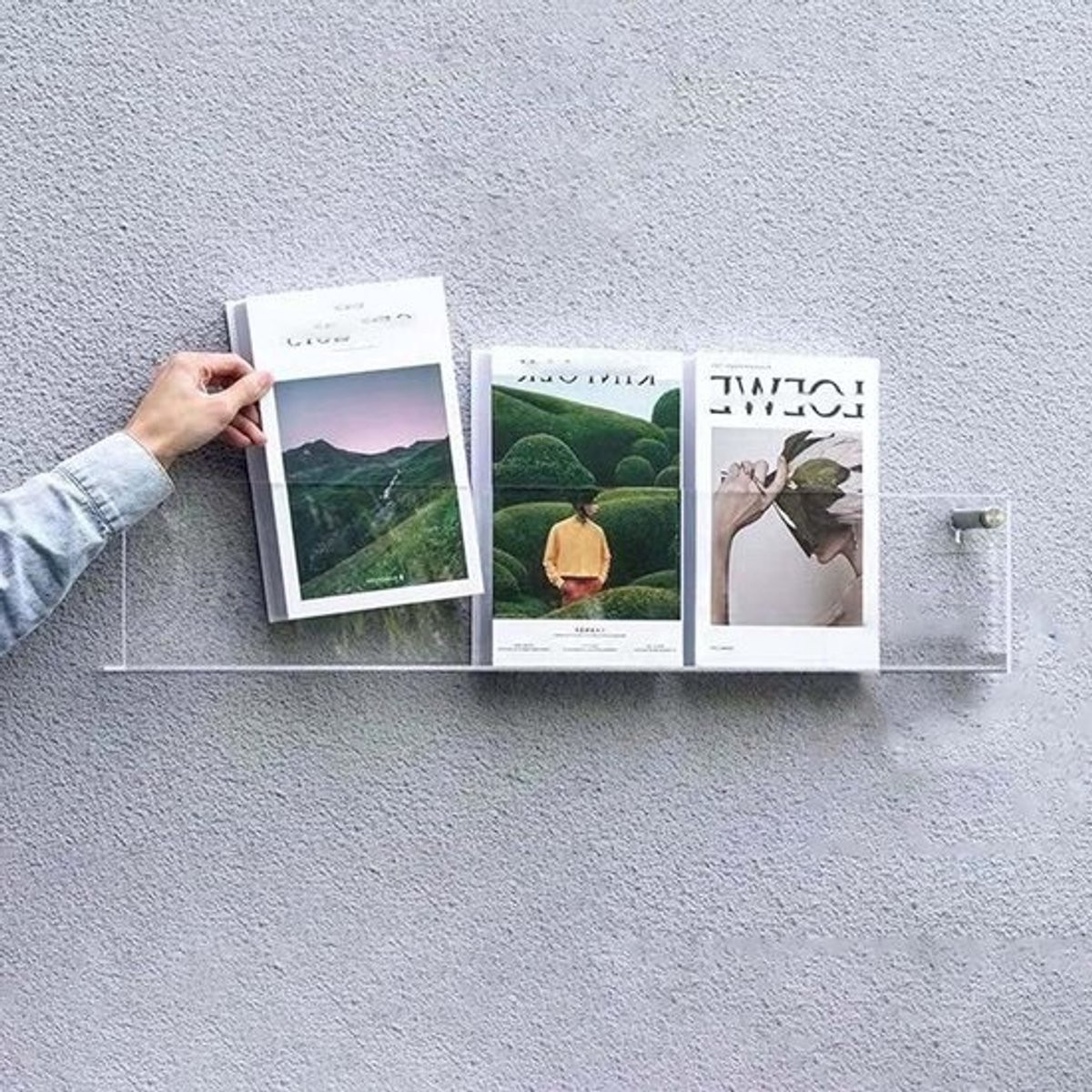 Transparante Acryl Magazine Houder en Brochure Display Stand met Grote Opslagruimte - 80 cm