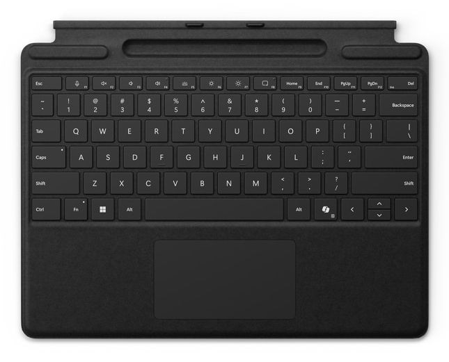 Pro Keyboard mit Stiftaufbewahrung für Microsoft Surface Pro (11 Edition); Surface Pro 10; Surface Pro 9; Surface Pro 8 (Schwarz) 8XA-00172