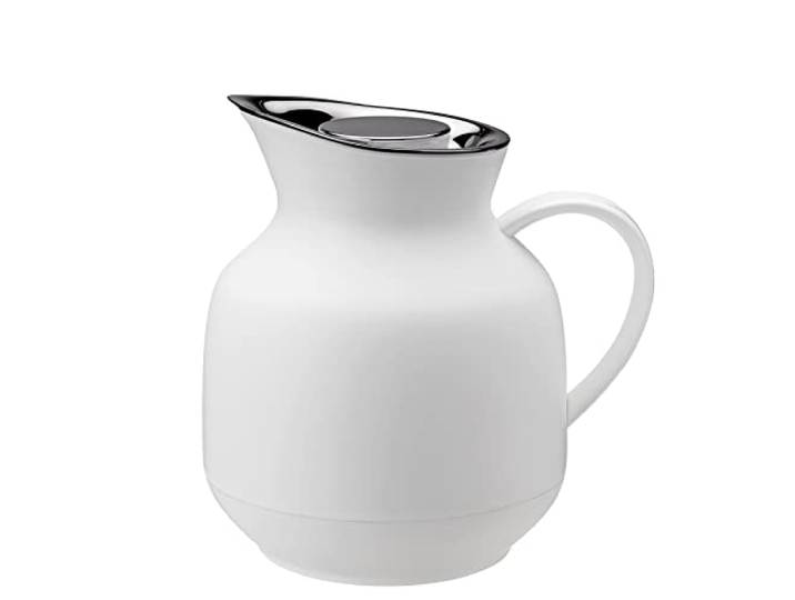 Stelton Carafe Isotherme Amphora – Théière\, thermos et bouteille isotherme en plastique 1 L avec ampoule en verre – Accessoire pour maison\, cuisine et salle à manger – Finition mate\, Soft White
