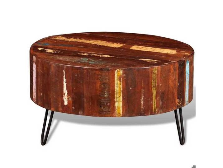 Table basse Console de salon VIDAXL table gigogne ronde Bois massif de récupération 7_4237530