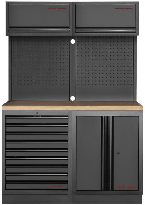 Mobilier d'atelier Mobilio 2 éléments Kraftwerk, unité murale, contreplaqué hêtre (3964K-BLK-010)