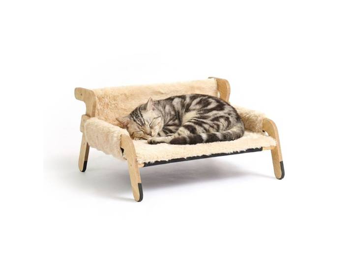 Relaxdays Erhöhtes Katzenbett mit Plüsch