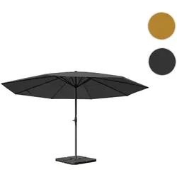 Sonnenschirm Meran Pro, Gastronomie Marktschirm ohne Volant Ø 5m Polyester/Alu 28kg ~ anthrazit mit Ständer
