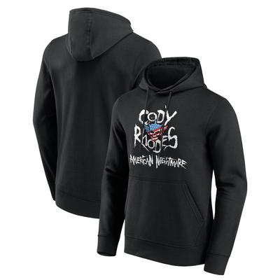 Kapuzenpullover FANATICS "Fanatics Hoodie WWE Wrestling Cody Rhodes", Damen, Gr. S, schwarz (mehrfarbig), 80% Baumwolle, 20% Polyester, Pullover Kapuzenpullover