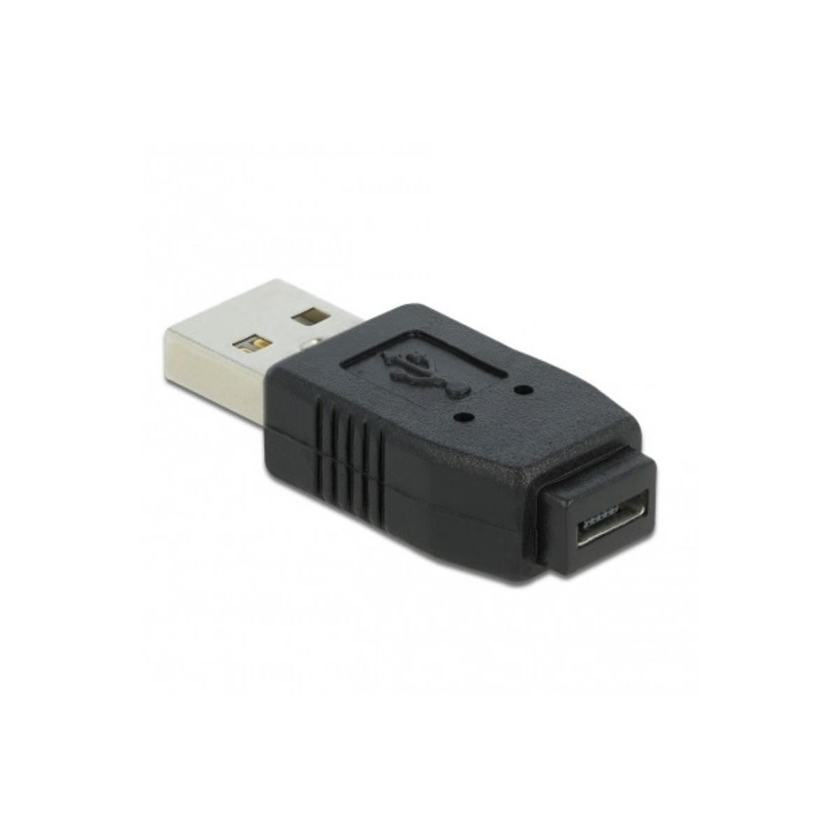 Delock 65029 USB Adapter van USB-A naar Micro-USB A+B, Zwart