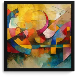 POSTER MIT RAHMEN Kunst - Abstrakt - Modern 40x40 cm