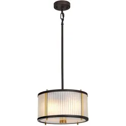 Pendellampe Deckenleuchte Hängelampe Esszimmerlampe Stahl Glas Messing D 30 cm