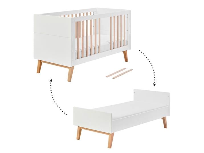 Lit évolutif 70x140 Pinio Swing - Blanc et bois