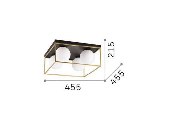 IDEAL LUX Designer Deckenleuchte Lingotto, dimmbar, schwarz, für Wohn- / Esszimmer, Metall, Modern, Kugellampe